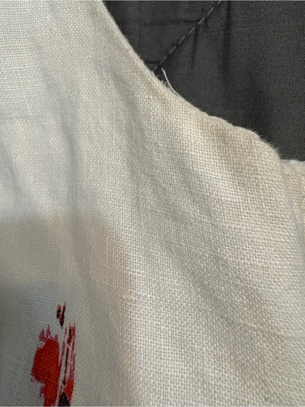 kate spade white linen tank with dark  logo detail